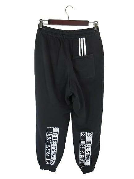 【中古】アディダス adidas パンツ スウェット トレーナー ロング 裏起毛 ボア ゴムウエスト ロゴ ブラック サイズM 国内正規 QQQ メンズ レディース 【ベクトル 古着】 260403 2