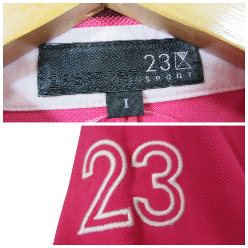 ブランド古着ベクトルプレミアム店の【中古】23区 オンワード樫山 SPORT ポロシャツ 半袖 刺繍 ロゴ サイズ1 ピンク 白 QQQ レディース 【ベクトル 古着】 260409｜アングル3