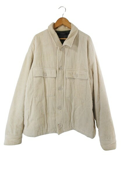 Jumper, Blouson - 【中古】レイジブルー RAGEBLUE 中わた ジャケット コーデュロイ 無地 ジップアップ サイズL 白 QQQ メンズ 【ベクトル 古着】 260413