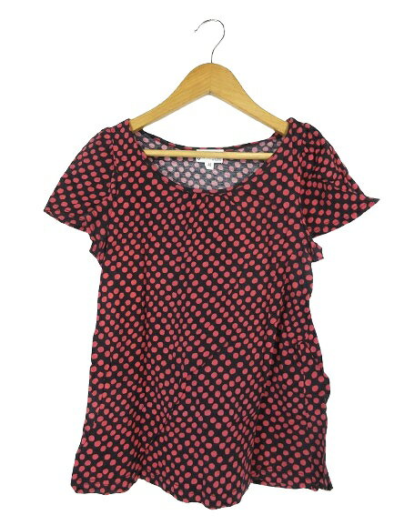 Rakuten - 【中古】ホコモモラ JOCOMOMOLA Tシャツ クルーネック 半袖 総柄 サイズ 40 黒 レッド QQQ レディース 【ベクトル 古着】 260413