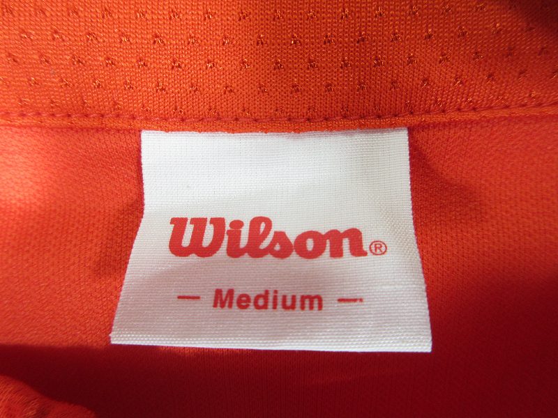 ブランド古着ベクトルプレミアム店の【中古】ウィルソン WILSON プルオーバー ポロシャツ 半袖 テニス スポーツ ウェア メッシュ地 ロゴ ワンポイント オレンジ サイズM QQQ レディース 【ベクトル 古着】 260607｜アングル3