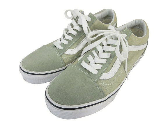 【中古】バンズ VANS スニーカー シューズ ローカット スウェード地 キャンバス地 無地 グリーン系 24cm QQQ メンズ レディース 【ベクトル 古着】 260613