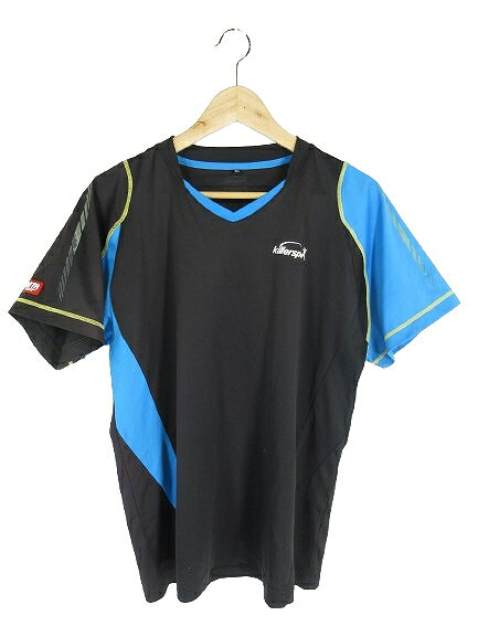 【中古】キラースピン Killerspin プルオーバー Tシャツ Vネック 半袖 卓球 ユニフォーム スポーツ ウェア メッシュ地 ロゴ ブラック ブルー サイズXL QQQ メンズ レディース 【ベクトル 古着】 260702表記サイズXL実寸サイズ身幅：52cm　着丈：65cm　ゆき丈：41cm　　素材ポリエステル/100%色ブラック ※色に関してはこの商品の出品者の主観で判断しておりますので、カタログや正規の言い回しとは異なる場合がございます。状態若干の使用感はございますが、目立った汚れやダメージもなく、比較的状態の良い商品です。商品のお問い合わせの回答を休止しております。＊各商品ページの商品詳細等をご確認の上ご購入ください。【中古】キラースピン Killerspin プルオーバー Tシャツ Vネック 半袖 卓球 ユニフォーム スポーツ ウェア メッシュ地 ロゴ ブラック ブルー サイズXL QQQ メンズ レディース 【ベクトル 古着】 260702状態ランク　”AB”詳細については、下記および「状態ランクについて」ページをご覧ください。未使用・新品の商品ほぼ新品同様の商品使用感が少なく、かなり状態の良い商品使用感はあるが、傷や汚れの少ない商品使用感の他、傷や汚れが見られる商品かなり大きな傷みがある難あり商品※S〜CランクはUSED品となりますので、使用感をご理解の上でご入札下さい。状態ランクについてinformation表記サイズXL実寸サイズ身幅：52cm　着丈：65cm　ゆき丈：41cm　　素材ポリエステル/100%色ブラック ※色に関してはこの商品の出品者の主観で判断しておりますので、カタログや正規の言い回しとは異なる場合がございます。状態若干の使用感はございますが、目立った汚れやダメージもなく、比較的状態の良い商品です。商品のお問い合わせの回答を休止しております。＊各商品ページの商品詳細等をご確認の上ご購入ください。本商品は一点物です他サイトや店舗にて販売している商品です。多少のお時間差にて欠品になることもございます。予めご了承頂ますようお願い致します。ベクトル・サイズガイドはこちらこの商品と同じブランドの商品を見る