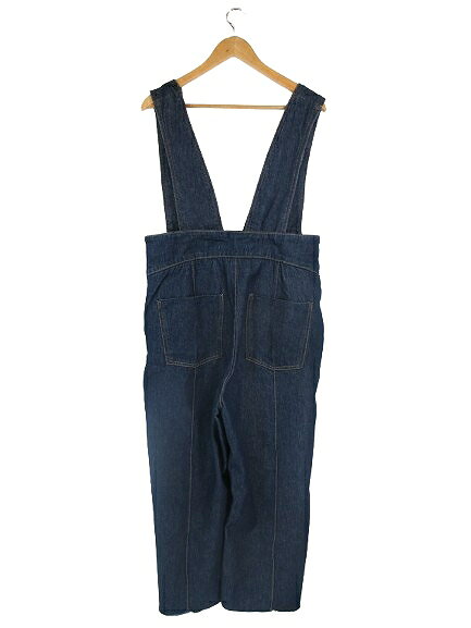 ブランド古着ベクトルプレミアム店の【中古】ザラ ZARA デニム サロペット ジップフライ 無地 切りっぱなし サイズMEX32 インディゴ QQQ レディース 【ベクトル 古着】 260710｜アングル2