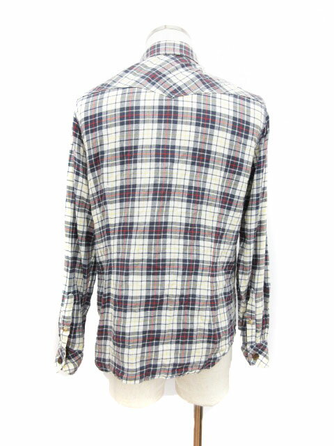 【中古】タケオキクチ TAKEO KIKUCHI TK シャツ 長袖 チェック 3 紺 ネイビー 白 ホワイト /☆o メンズ 【ベクトル 古着】 180222 ブランド古着ベクトルプレミアム店