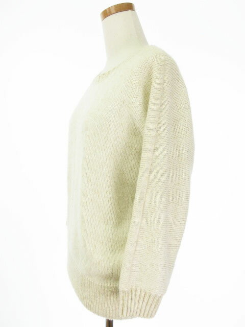 【中古】ビームスハート BEAMS HEART カットソー ニット 七分袖 メランジ ウール混 白 ホワイト /mi レディース 【ベクトル 古着】 180227 ブランド古着ベクトルプレミアム店