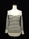 ギャップ GAP ニット カットソー リブ Uネック 長袖 ボーダー XS ベージュ レディース 【中古】【ベクトル 古着】 170221 ブランド古着ベクトルプレミアム店
