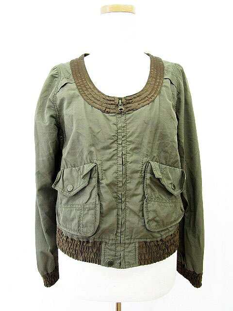 【中古】ダブルクローゼット w closet ウェアーズインク wears inc. ジャケット ノーカラー ジップアップ F カーキ 【ベクトル 古着】 170322 ブランド古着ベクトルプレミアム店