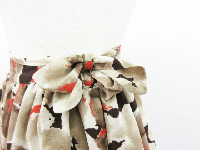 ブランド古着ベクトルプレミアム店の【中古】ブロードゥリー&コー Broderie & Co キュロット パンツ スカートフレア リボン ミニ 花柄 36 茶 ブラウン レディース 【ベクトル 古着】 170418 ブランド古着ベクトルプレミアム店｜アングル3