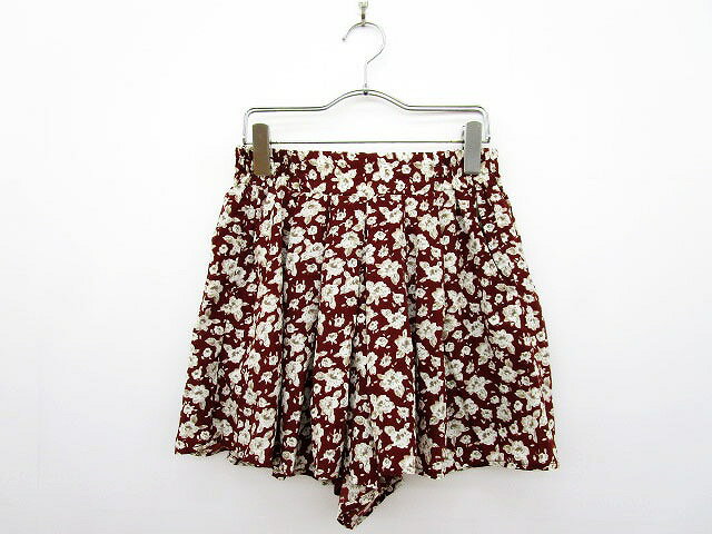 【中古】マジェスティックレゴン MAJESTIC LEGON パンツ スカート キュロット ミニ 花柄 F 赤 レッド ..