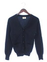 【中古】ウィリアムロッキー WILLIAM LOCKIE カーディガン ニット 切り替え 長袖 ウール 34 紺 ネイビー aky レディース 【ベクトル 古着】 180220 ブランド古着ベクトルプレミアム店
