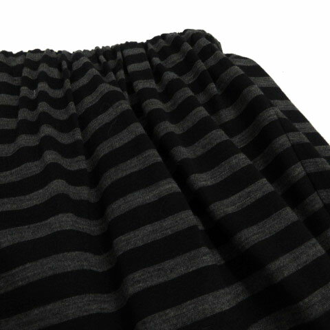 【中古】ノーリーズ Nolley's スカート タイト ひざ丈 ウエストゴム ボーダー ブラック 黒 グレー 36 レディース 【ベクトル 古着】 221104