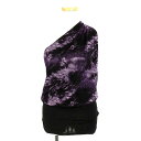 【中古】LAK カットソー ノースリーブ ストレッチ 総柄 パープル 紫 ブラック 黒 F レディース 【ベクトル 古着】 210825