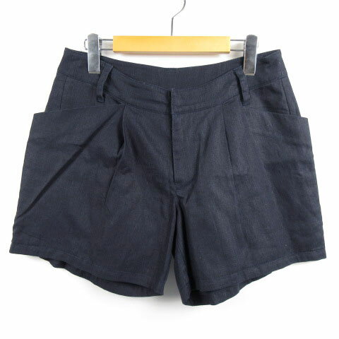 Linen, Hemp - 【中古】レイビームス Ray Beams ショートパンツ リネン ガーデニングパンツポケット 濃紺 1 レディース 【ベクトル 古着】 180712 ベクトル店