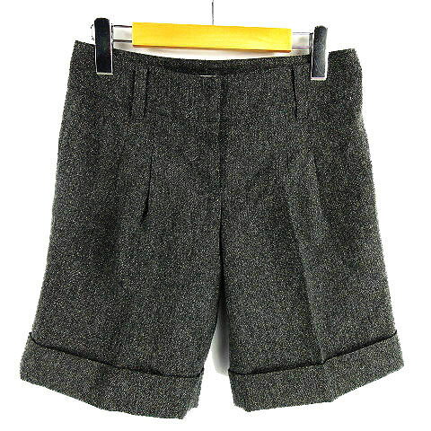 【中古】エムズセレクト m's select トショートパンツ ハーフパンツ カシミヤ混 ラメ 日本製 総裏地 グレー 36 レディース 【ベクトル 古着】 180802 ベクトル店
