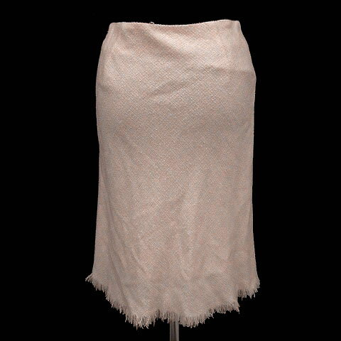 【中古】アンナルナ ANNA LUNA スカート ひざ丈 裾フリンジ 日本製 ツイード ピンク 64 レディース 【ベクトル 古着】 210317