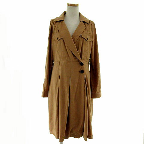 【中古】 ブージュルード Bou Jeloud コート スプリングコート 長袖 ロールアップ キャメル 38 レディース 【ベクトル 古着】 190326