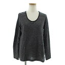 【中古】 エボニーアイボリー Ebonyivory ニット 長袖 ボーダー ウール混 グレー 黒 F レディース 【ベクトル 古着】 190601