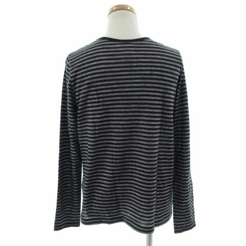 【中古】 エボニーアイボリー Ebonyivory ニット 長袖 ボーダー ウール混 グレー 黒 F レディース 【ベクトル 古着】 190601