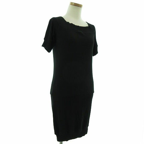 【中古】 パトリツィアペペ PATRIZIA PEPE チュニック 半袖 ニット ブラック 黒 U レディース 【ベクトル 古着】 190605