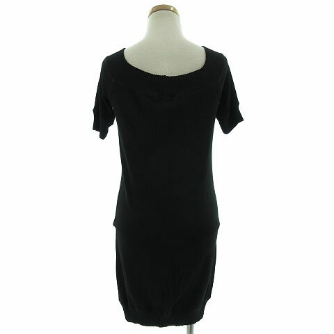 【中古】 パトリツィアペペ PATRIZIA PEPE チュニック 半袖 ニット ブラック 黒 U レディース 【ベクトル 古着】 190605