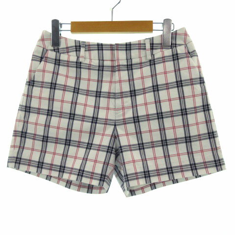 【中古】クリアインプレッション CLEAR IMPRESSION ショートパンツ チェック柄 ストレッチ ホワイト 白 ネイビー 紺 ブラック 黒 レッド 赤 2 レディース 【ベクトル 古着】 190716 ベクトルプレミアム店