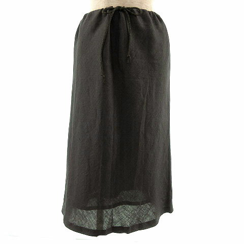 【中古】23区 オンワード樫山 スカート ミディ丈 リボン リネン グレー系 38 レディース 【ベクトル 古着】 190926 ベクトルプレミアム店