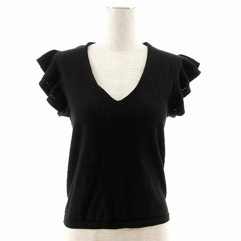 【中古】ザラ ZARA ニット 半袖 ブラック 黒 S レディース 【ベクトル 古着】 191008 ベクトルプレミア..