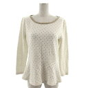 【中古】ナチュラルビューティーベーシック NATURAL BEAUTY BASIC ニット 長袖 へプラム調 ラメ ドット ベージュ ゴールド M レディース 【ベクトル 古着】 191227 ベクトルプレミアム店(4)