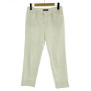 【中古】ニューヨーカー NEWYORKER パンツ スラックス スリム 裾スリット コットン混 オフ白 61-89 レディース 【ベクトル 古着】 230609(4)