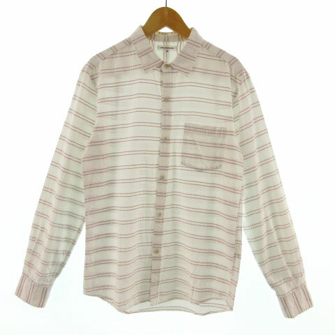 【中古】アーバンリサーチ URBAN RESEARCH シャツ 長袖 ボーダー ホワイト 白 レッド 赤 38 メンズ 【ベクトル 古着】 200911 ベクトル..
