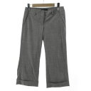 【中古】セオリー theory パンツ クロップド 裾ダブル シンプル ウール混 グレー X0 レディース 【ベクトル 古着】 220903