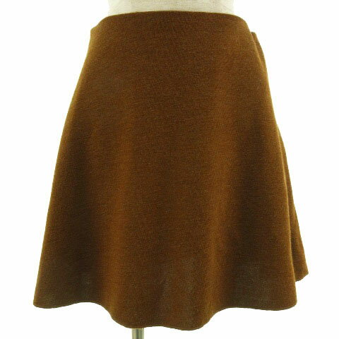 【中古】ザラ トラファルック ZARA Trafaluc スカート ひざ丈 フレアー ニット風 ブラウン 茶 S レディース 【ベクトル 古着】 200720 ベクトルプレミアム店
