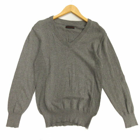 【中古】センスオブプレイス バイ アーバンリサーチ Sense of Place by Urban Research セーター 長袖 Vネック コットン グレー 38 メンズ 【ベクトル 古着】 200925 ベクトルプレミアム店