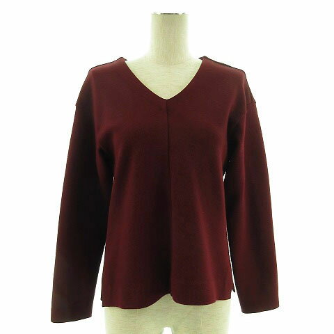 V-Neck - 【中古】ブレンへイム BLENHEIM ニット 長袖 Vネック ウール混 エンジ系 M レディース 【ベクトル 古着】 201118 ベクトルプレミアム店