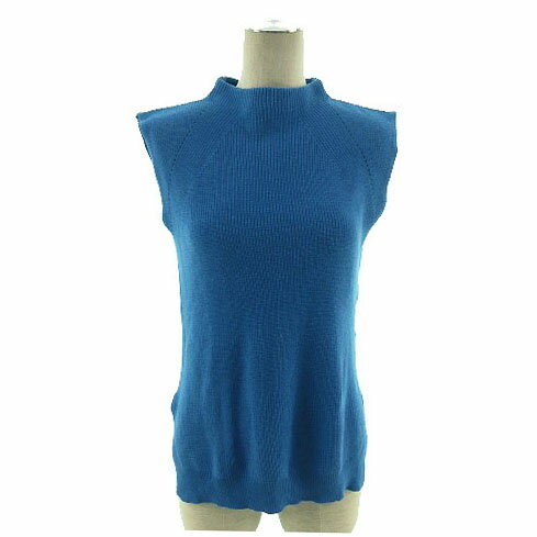 【中古】エージーバイアクアガール AG by aquagirl ニット ノースリーブ モックネック 裾スリット コッ..