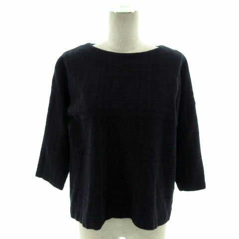 【中古】ジャーナルスタンダード レリューム JOURNAL STANDARD relume The Female ニット 長袖 ウール 総柄 ネイビー 紺 ブラック 黒 F レディース 【ベクトル 古着】 210910 2