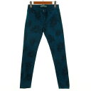 【中古】ザラ トラファルック ZARA Trafaluc ジーンズ デニム スキニー ストレッチ 花柄 ブルー系 青系 36 レディース 【ベクトル 古着】 2...