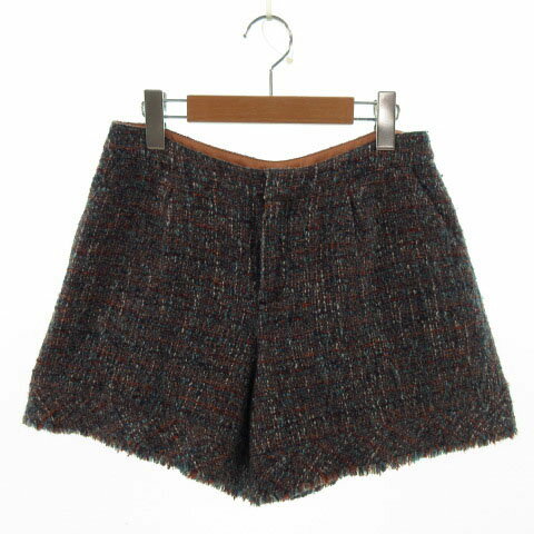 Wool - 【中古】ノーリーズ Nolley's パンツ ショートパンツ フリンジ ウール混 ラメ ツイード マルチカラー 38 レディース 【ベクトル 古着】 220731