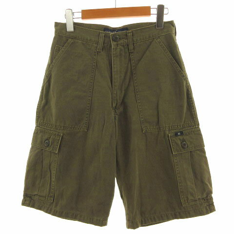 【中古】エドウィン EDWIN SPORT パンツ ハーフパンツ カーゴパンツ コットン カーキ S メンズ 【ベクトル 古着】 240318