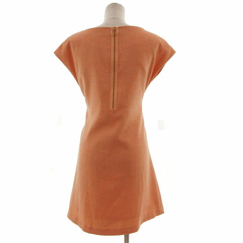 【中古】リューデベー Rue de B bis ロートレアモン ワンピース フレンチスリーブ リボン ひざ丈 ピンク系 オレンジピンク 1 レディース 【ベクトル 古着】 210922