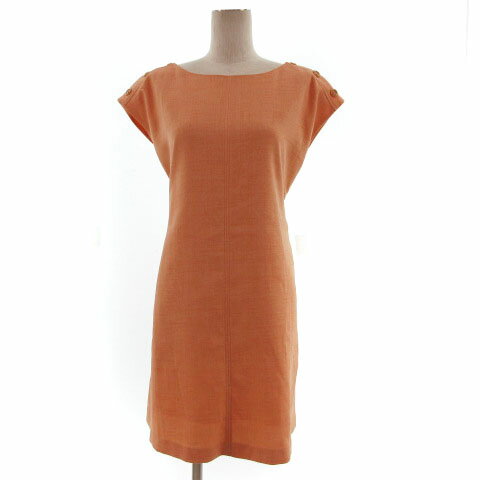 【中古】リューデベー Rue de B bis ロートレアモン ワンピース フレンチスリーブ リボン ひざ丈 ピンク系 オレンジピンク 1 レディース 【ベクトル 古着】 210922