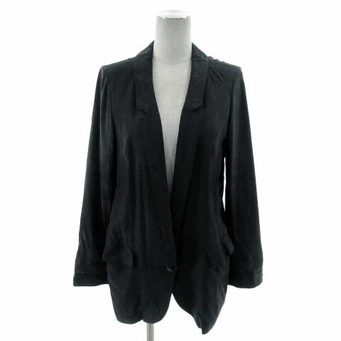 【中古】シップス SHIPS ジャケット テーラードカラー シングル 1B 日本製 薄手 ネイビー 系 紺系 レディース 【ベクトル 古着】 211020