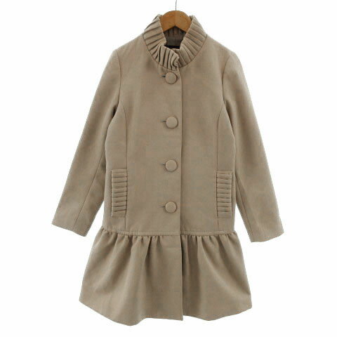 【中古】レイビームス Ray Beams コート スタンドカラー 裾フレア ブラウン系 ベージュブラウン 0 レディース 【ベクトル 古着】 221028