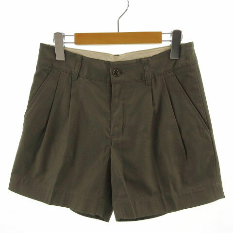Nylon, Rayon, Polyester - 【中古】イエナ スローブ IENA SLOBE パンツ ショートパンツ シンプル 無地 コットン カーキ 38 レディース 【ベクトル 古着】 220312