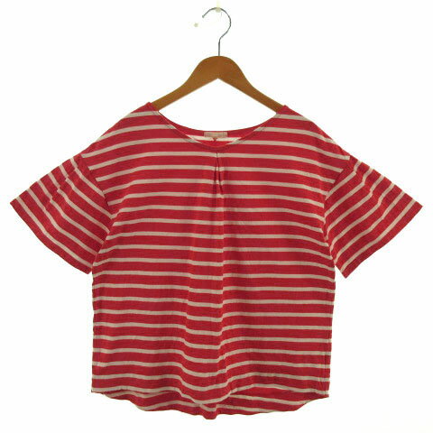 【中古】スタディオクリップ Studio Clip カットソー 半袖 ボーダー レッド系 青系 ホワイト 白 M レディース 【ベクトル 古着】 220114