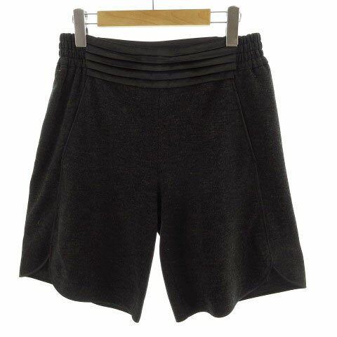 Cropped Pants - 【中古】アーバンリサーチ URBAN RESEARCH パンツ ショートパンツ 切替え ウエストゴム シンプル チャコールグレー ブラック 黒 ONE レディース 【ベクトル 古着】 220125