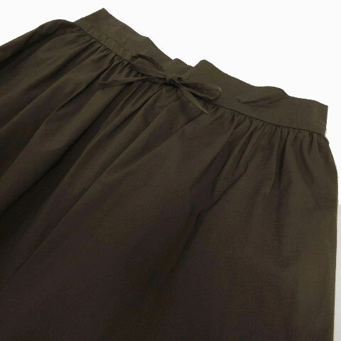 【中古】ナノユニバース nano universe スカート フレア ミディ丈 シンプル ウエストゴム カーキ系 カーキブラウン 36 レディース 【ベクトル 古着】 220129