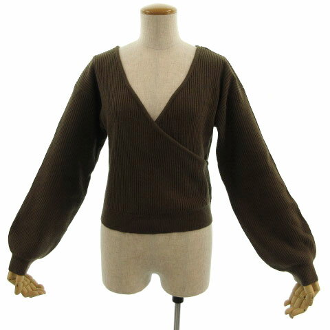 【中古】ロペピクニック ROPE Picnic ニット 長袖 リブ ぽわん袖 カシュクール シンプル ブラウン 茶 38 レディース 【ベクトル 古着】 220125 vectorpremium-16700877 ブランド古着ベクトルプレミアム店 パッケージ画像