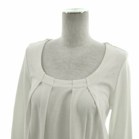 【中古】プレミアム バイ ビッキー PREMIUM BY VICKY ワンピース 七分袖 ひざ丈 切替え ドッキング ホワイト 白 ブルー 青 2 レディース 【ベクトル 古着】 220204